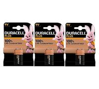 3X Duracell 9V Plus 6LR61/MN1604 (3 Blister Da 1 Batteria) 3 Pile
