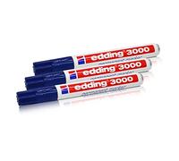 3x Edding 3000 Permanente Marker Blu 1.5 -3 MM