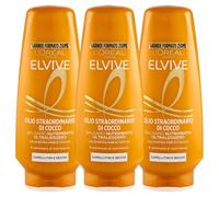 3x Elvive Balsamo Nutriente Capelli Secchi Olio Straordinario Di Cocco 250 ml