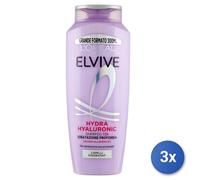 3x Elvive Shampoo 300 Ml. Acido Ialuronico