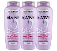 3x Elvive Shampoo Idratante Per Capelli Disidratati Con Acido Ialuronico 250 ml