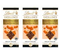 3X Excellence "Caramel Fleur de Sel" Tavoletta di Cioccolato Fondente 70% con Pezzetti di Caramello e Sale 100g [3 Tavolette]