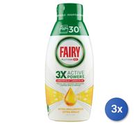 3x Fairy Gel Lavastoviglie 600 Ml. Platinum Limone Extra Brillantezza
