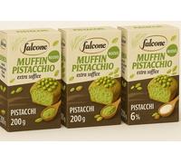 3x Falcone Muffin Pistacchio Extra Soffice 200g - 4 Muffin per Confezione