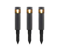 3X FARETTO DA ESTERNO SOLARE LED IP65 LAMPADA GIARDINO LUCE CON PICCHETTO