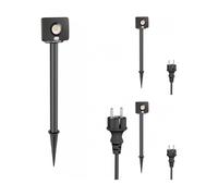 3x Faretto da giardino a LED WEGA per esterni IP44 rilevatore di movimento spina