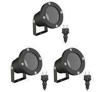 ledscom.de 3 faretti da giardino DUK per esterni, IP65, spina, nero, 1x GU10 max. 15W