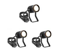 ledscom.de 3 Faretti da giardino SHINGA per esterni, IP65, spina, nero, incl. lampada LED GU10 630lm, bianco caldo