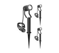 3x Faretto da giardino SHINGA per esterni IP65 nero 1x GU10 max. 15W [EEK: C]