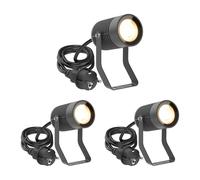 3x Faretto da giardino SHINGA per esterni IP65 spina antracite 1x GU10 max. 15W [EEK: C]