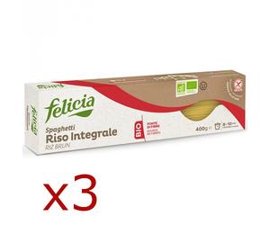 3x FELICIA SPAGHETTI PASTA CON FARINA DI RISO INTEGRALE BIO SENZA GLUTINE VEGANA