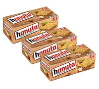3X FERRERO HANUTA HASELNUSS-SCHNITTE (NOCCIOLA) LIMITED EDITION 220 gr - Wafer ripieni al Cioccolato e Nocciole Sbriciolate - Scatola da 10 pezzi