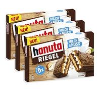 3X Ferrero - Hanuta Riegel 172,5 g - Wafer al Cacao Ripieno di Crema al Latte e alle Nocciole