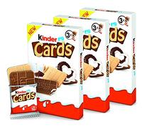 3X Ferrero Kinder Cards - NUOVA CONFEZIONE 2022 - Tris Scatola con 3 astucci da 2 pezzi - 76,8 g