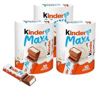 3X Ferrero Kinder Maxi Barrette Ricoperte di Cioccolato a Latte 10 Barrette 210g [3 Confezioni]