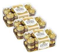 3X Ferrero Rocher Praline di Cioccolato al Latte con Ripieno Cremoso e Nocciola Intera, Scatola con 16 Praline 200g