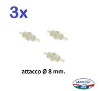 3x filtro benzina attacco Ø 8 mm Vespa Lambretta Scooter Moto d'epoca