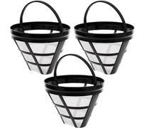3x Filtro Caffè Riutilizzabile Permanente Misura 4 Con Maniglia - Cono Formato 4 per 8-12 Tazze, Gocciolatore Senza Carta