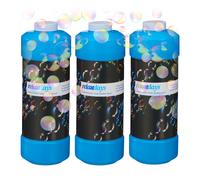 Relaxdays 3X Flaconi da 1 Litro Bolle di Sapone, Flaconcini da Riempire, per Macchine Sparabolle, Divertimento per Bambini