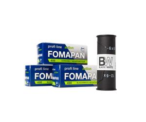3X FOMAPAN 400 ACTION ROLL FILM 120 S/W B/W FILM
