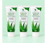 3x Forever Bright Toothgel 130g - Dentifricio alla menta con Aloe Vera e Propoli