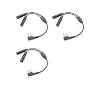 3X GA Dual Plugs Aviation Headphone to 2-Pin Headset Connector Convert Cable for UV-5R 888S