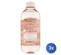 3x Garnier Acqua Micellare Illuminante Acqua Di Rose 400Ml