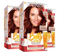 3x Garnier Belle Color Colorazione in Crema per Capelli Permanente Azione Nutriente Illuminante Risultato Naturale con Olio di Germe di Grano Colore 51 Mogano Scuro Naturale - 3 Confezioni