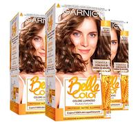 3x Garnier Belle Color Colorazione in Crema per Capelli Permanente Azione Nutriente Illuminante Risultato Naturale con Olio di Germe di Grano Colore 5 Biondo Scuro Naturale - 3 Confezioni
