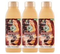 3x Garnier Fructis Shampoo Rigenera Ricci Burro di Cacao 350 ml