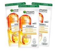 3x Garnier SkinActive Vitamina C Maschera in Tessuto Ampolla Concentrata Effetto Anti Fatica e Antiossidante con Estratto di Ananas - 3 Maschere Monouso