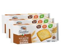 3X Gentilini Fette Biscottate Spesse ai 5 Cereali con Semi di Lino 185g