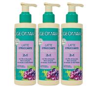 3x Geomar Latte Struccante e Detergente Viso Avocado, Karitè Uva Rossa 200 ml