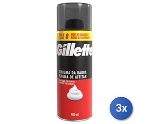 3x Gillette Classica Schiuma Barba 400 Ml. Classica