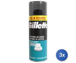3x Gillette Classica Schiuma Barba 400 Ml. Sensibile