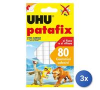 3x Gommini adesivi Uhu Bostik Patafix, modello 64792, colore Bianco, per senza