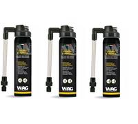 3X GONFIA E RIPARA BICI BOMBOLETTA 75ML UNIVERSALE LIQUIDO SIGILLANTE ADATTATORE