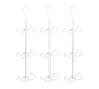 3x Gruccia multipla con 6 ganci portaborse bianca cinture organizer accessori