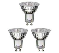 ledscom.de 3x GU10 LED, PAR16, bianco caldo (3000 K), 2,4 W, 227lm, 119°, specchio riflettente (argento)