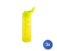 3x H&h Bottiglie In Borosilicato E Silicone Gialla, 0.55cl, Tap