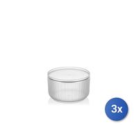 3x H&H Bowl Linee rigato con coperchio lt. 1,3