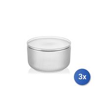 3x H&H Bowl Linee rigato con coperchio lt. 4