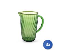 3x H&H Brocca in Vetro verde con ring colorata lt. 2,4