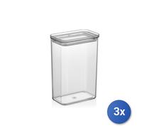 3x H&H Contenitore rettangolare con coperchio lt. 2,1