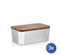3x H&H Porta pane rigato con tappo