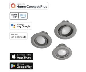 3x Hama WiFi LED Faretto Da Soffitto 5W 32W Smart Home Alexa WLAN