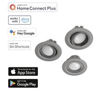 3x Hama Wifi LED Faretto Spot da Soffitto 5W/32W WLAN Faretto-Incasso Cellulare