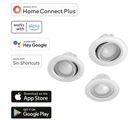 3x Hama Wifi LED Faretto da Incasso 5W/32W Bianco WLAN Incasso App-Steuerung ECC [EEK: G]