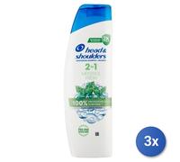 3x Head & Shoulders 2In1 Shampoo 250 Ml. Mentol Fresh