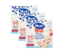3X Hero Light Barretta di Cereali e Frutti Rossi al gusto Yogurt, Mirtilli e Ciliegie Senza Zuccheri Aggiunti 120g [3 Confezioni]